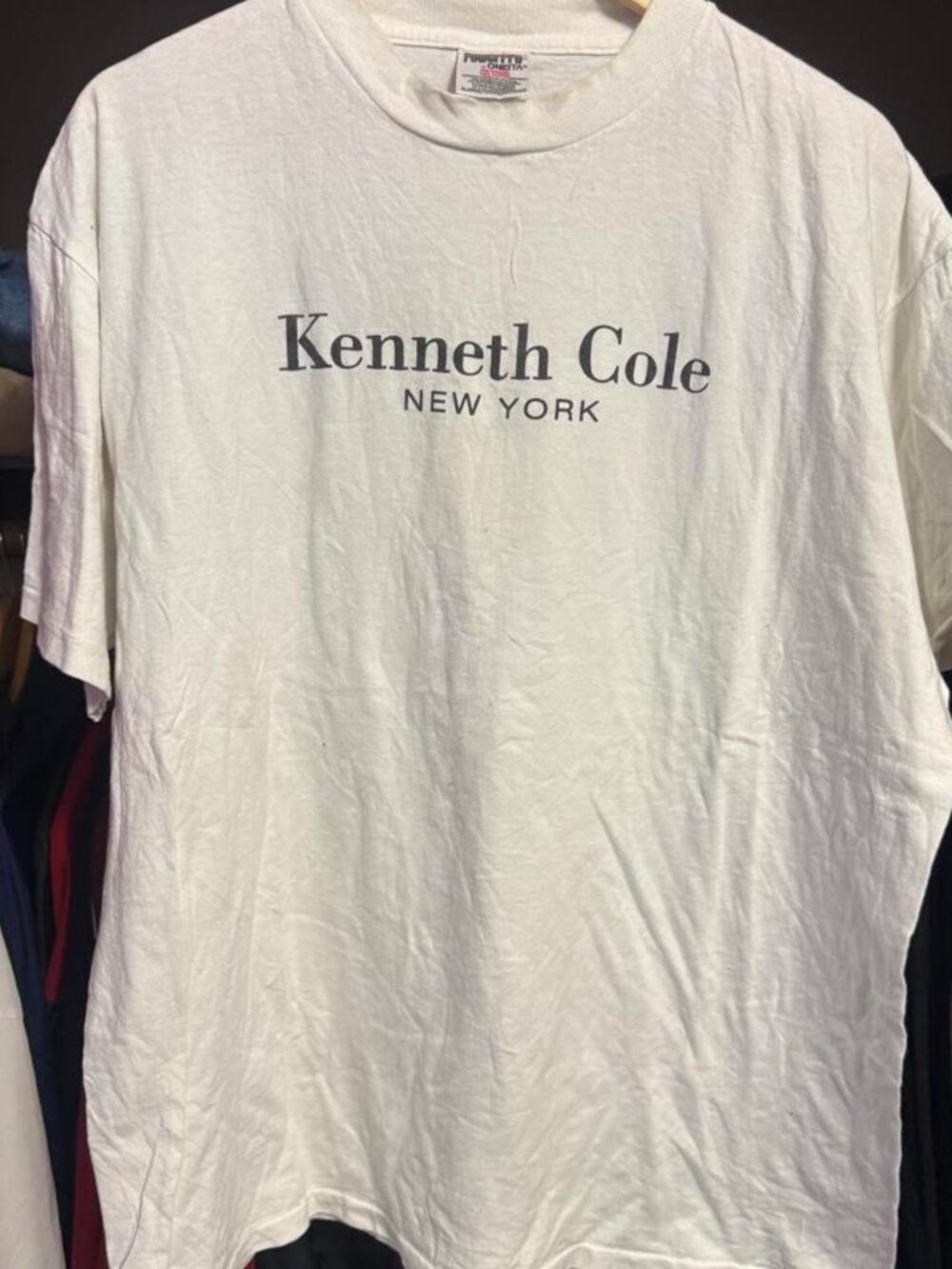 Vintage 90s Kenneth Cole New York Shirt Mens XLarge White Single Stitch Made USA